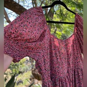 Pinkblush Pink Floral Puff Sleeve Maternity Maxi Dress